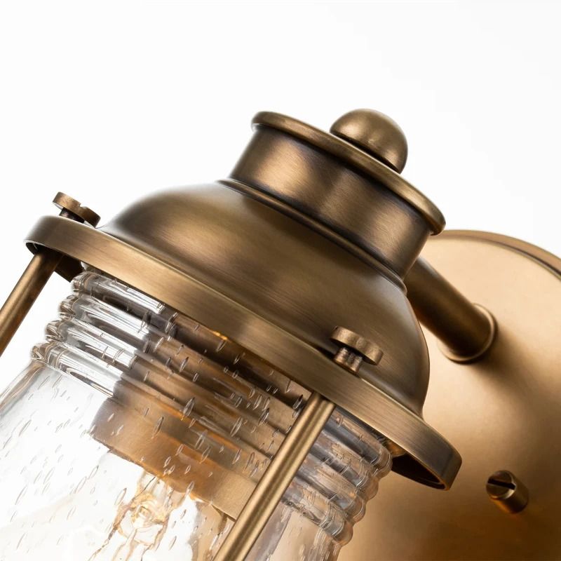 Kichler LED Badkamerarmatuur Ashland Bay | 1X E27 Max 60W | IP44 | Natural Brass