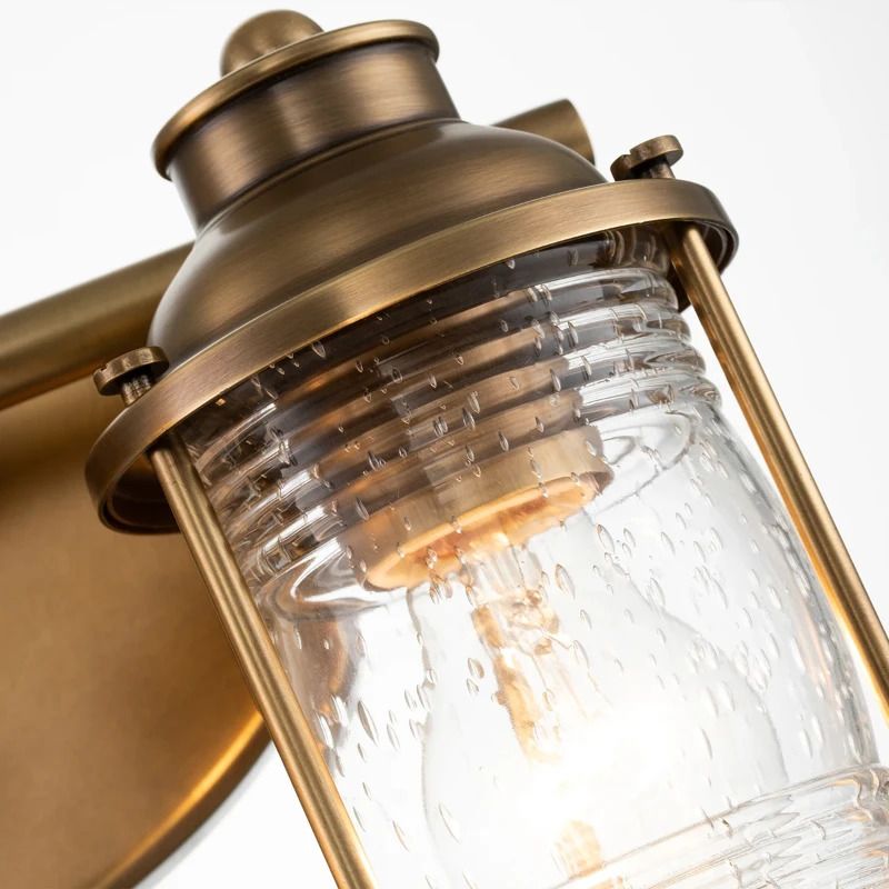 Kichler LED Badkamerarmatuur Ashland Bay | 2X E27 Max 60W | IP44 | Natural Brass