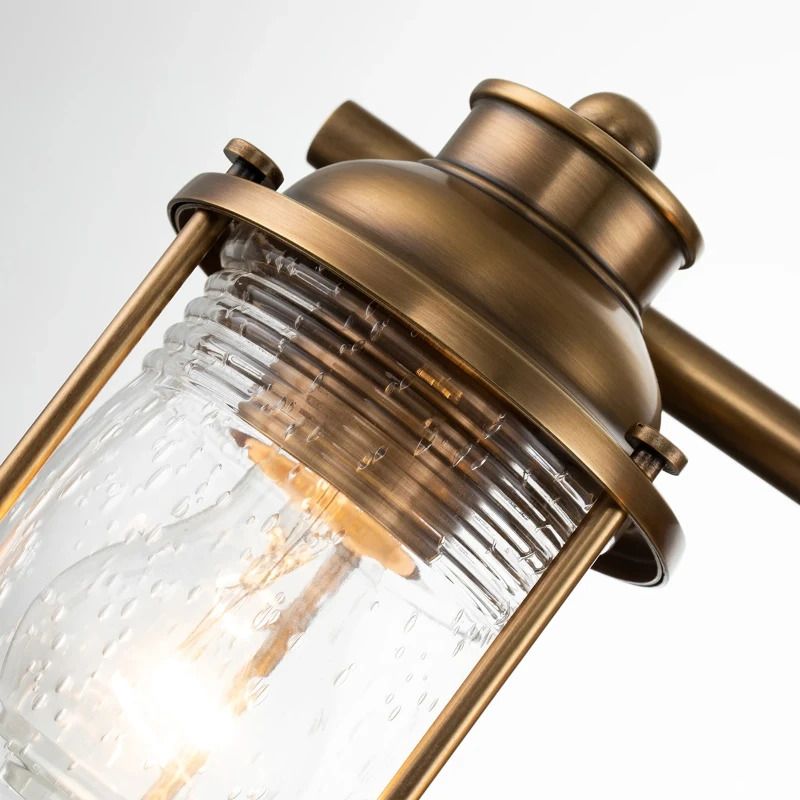 Kichler LED Badkamerarmatuur Ashland Bay | 3X E27 Max 60W | IP44 | Natural Brass