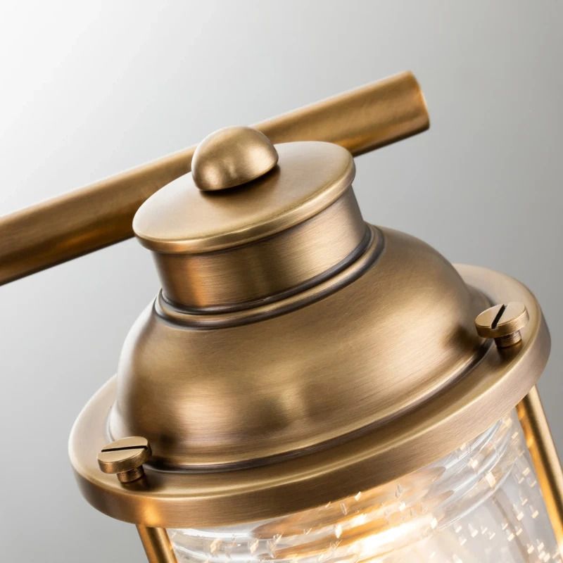 Kichler LED Badkamerarmatuur Ashland Bay | 3X E27 Max 60W | IP44 | Natural Brass