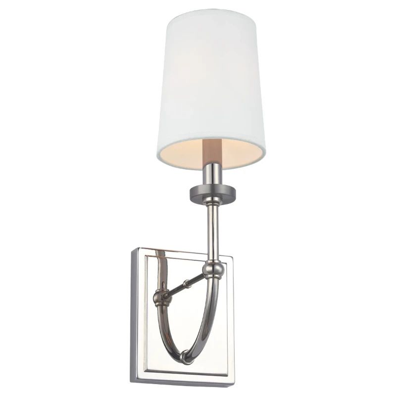 Feiss LED Wandlamp Felixstowe | 3W 3000K 300Lm 830 | IP44 | Dimbaar | Polished Chrome, White Parchment Shade