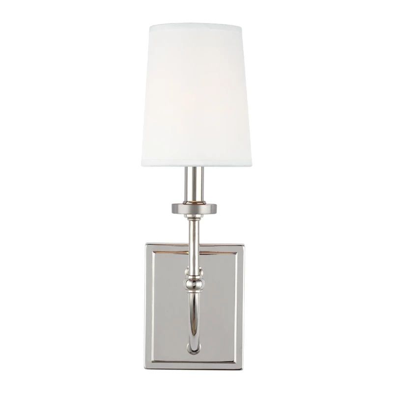 Feiss LED Wandlamp Felixstowe | 3W 3000K 300Lm 830 | IP44 | Dimbaar | Polished Chrome, White Parchment Shade