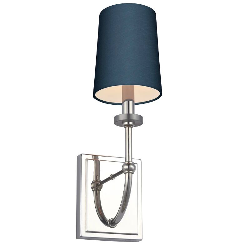 Feiss LED Wandlamp Felixstowe | 3W 3000K 300Lm 830 | IP44 | Dimbaar | Polished Chrome, Breton Faux Silk Shade