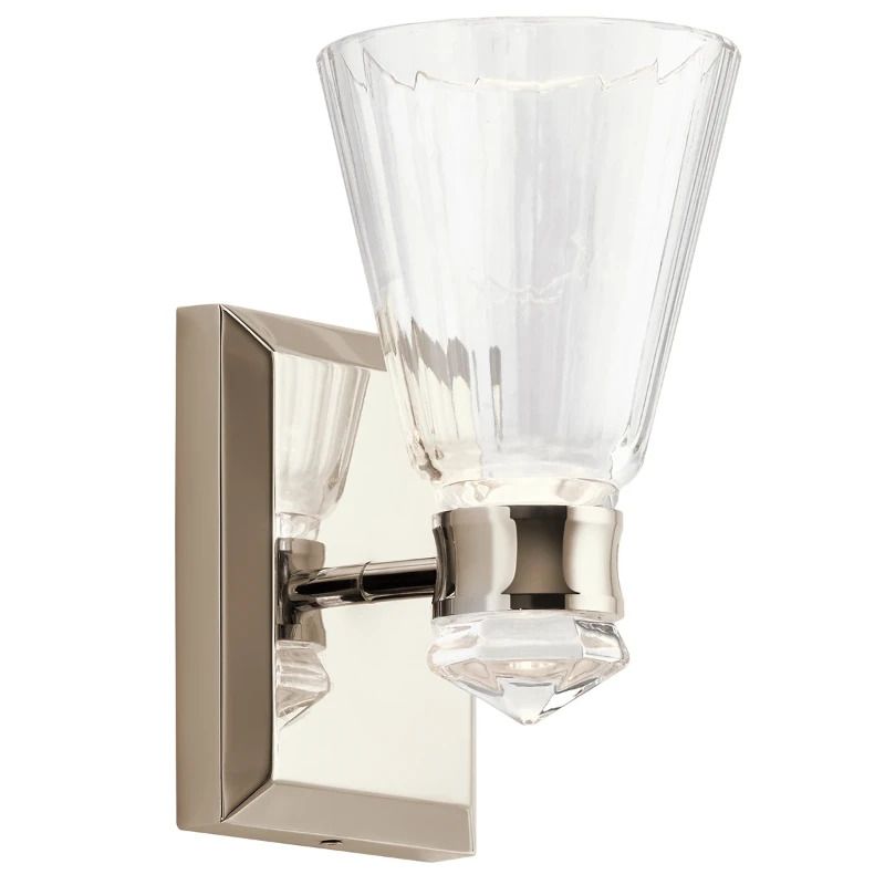 Kichler LED Wandlamp Kayva | 8W 3000K 650Lm 830 | IP44 | Polished Nickel