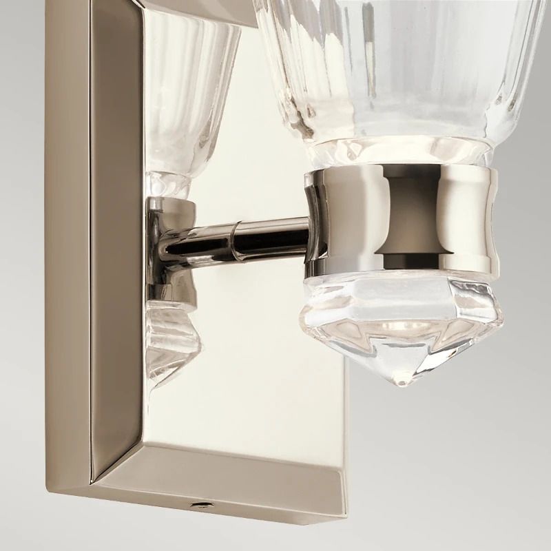 Kichler LED Wandlamp Kayva | 8W 3000K 650Lm 830 | IP44 | Polished Nickel