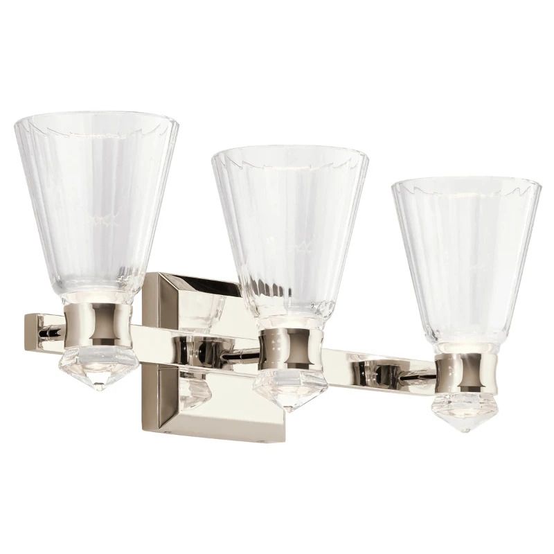 Kichler LED Wandlamp Kayva | 18W 3000K 1440Lm 830 | IP44 | Polished Nickel