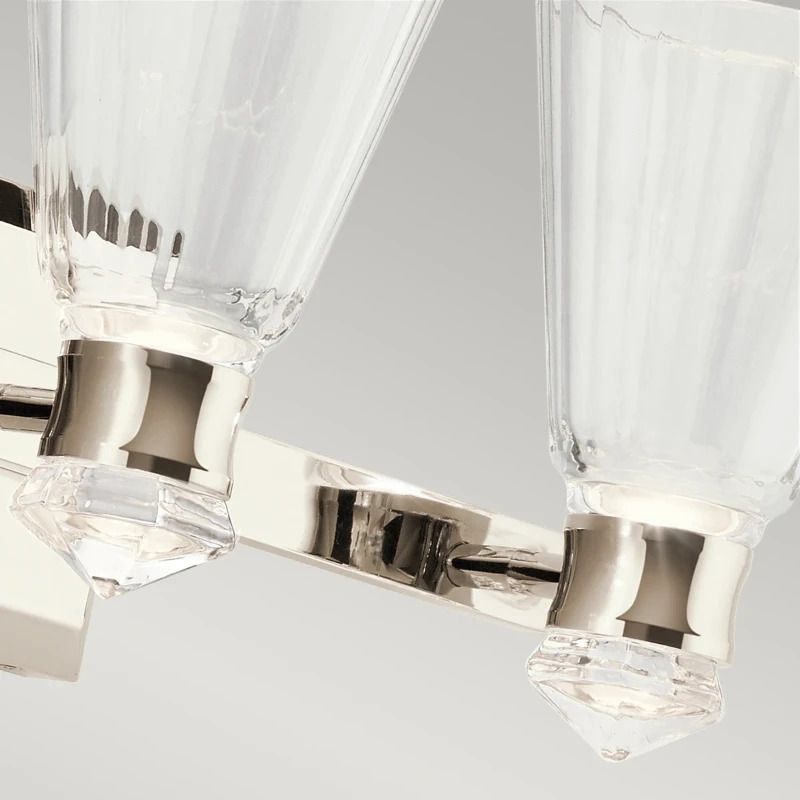 Kichler LED Wandlamp Kayva | 18W 3000K 1440Lm 830 | IP44 | Polished Nickel