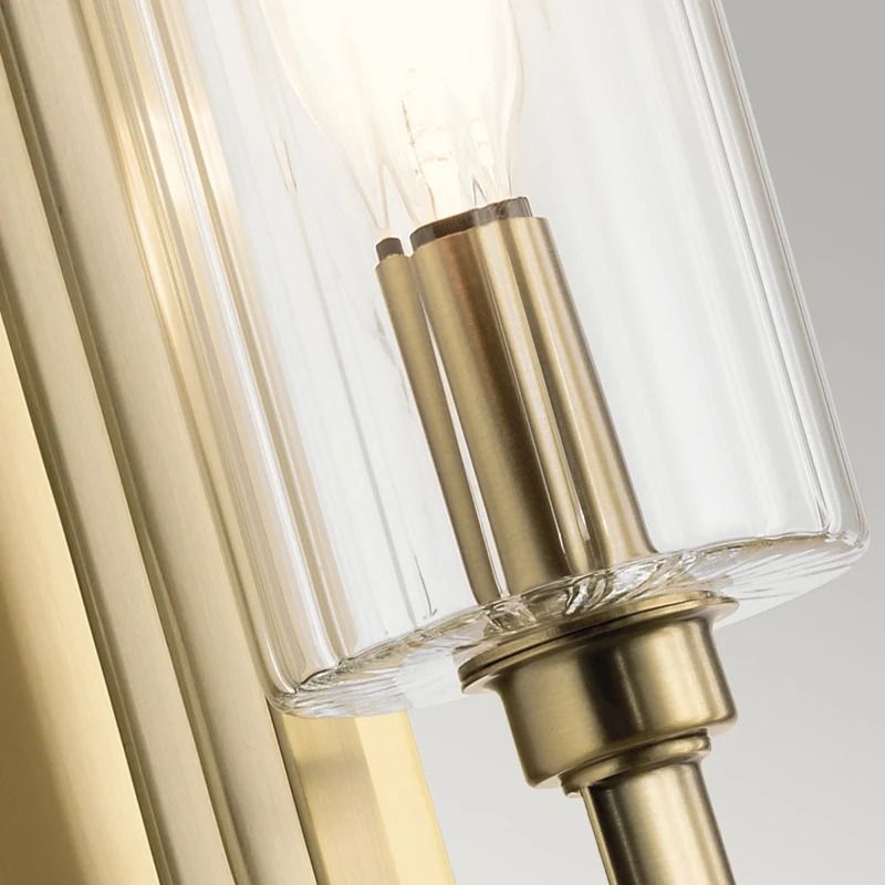 Kichler LED Wandlamp Kimrose | 1X E14 Max 40W | Brushed Natural Brass