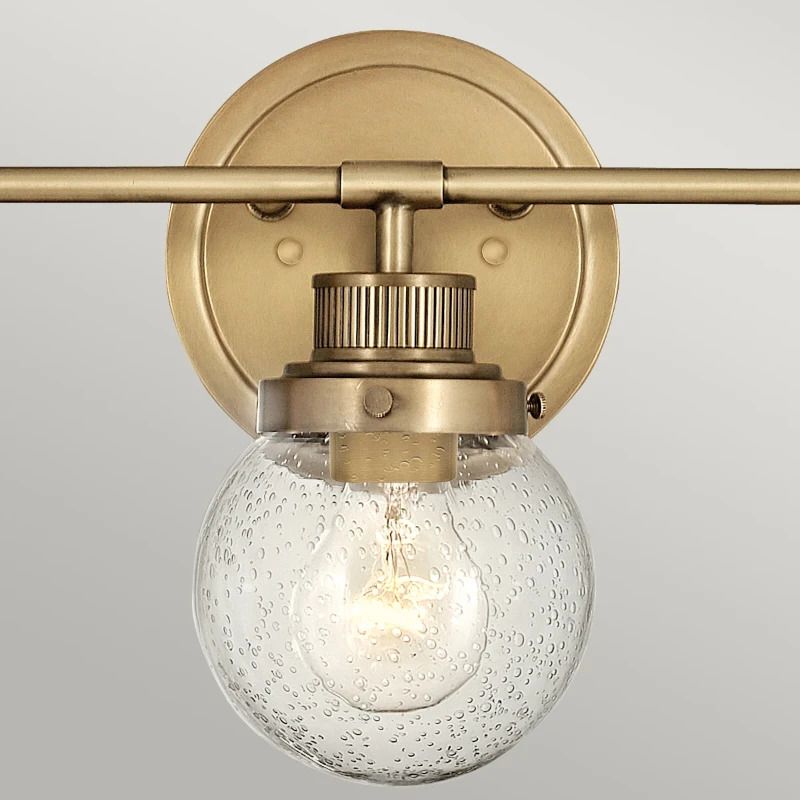 Hinkley LED Badkamerarmatuur Poppy | 3X E27 Max 60W | IP44 | Heritage Brass