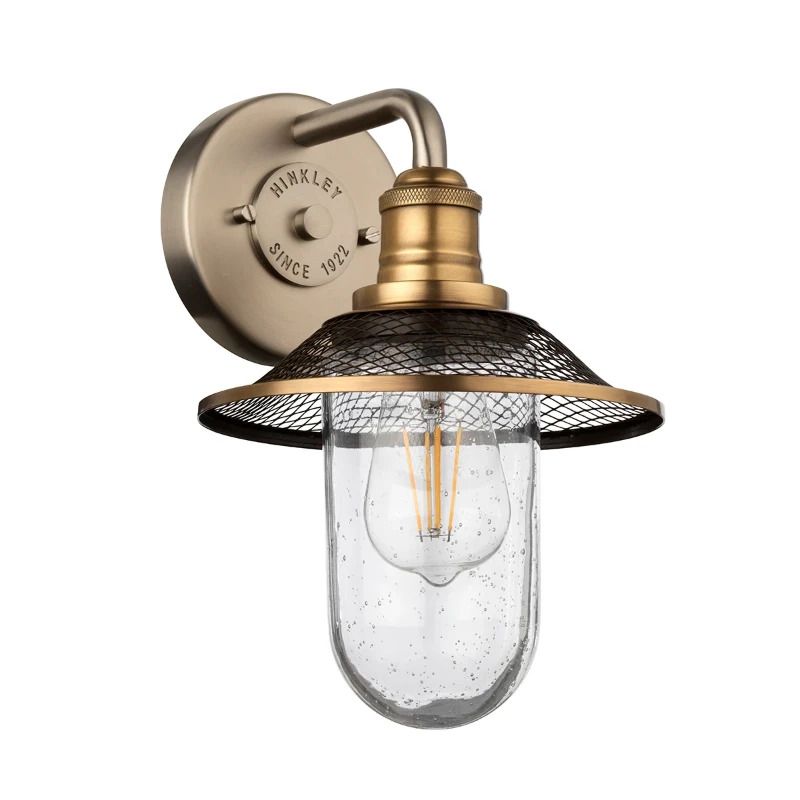 Hinkley LED Badkamerarmatuur Rigby | 1X E27 Max 40W | IP44 | Antique Nickel & Heritage Brass