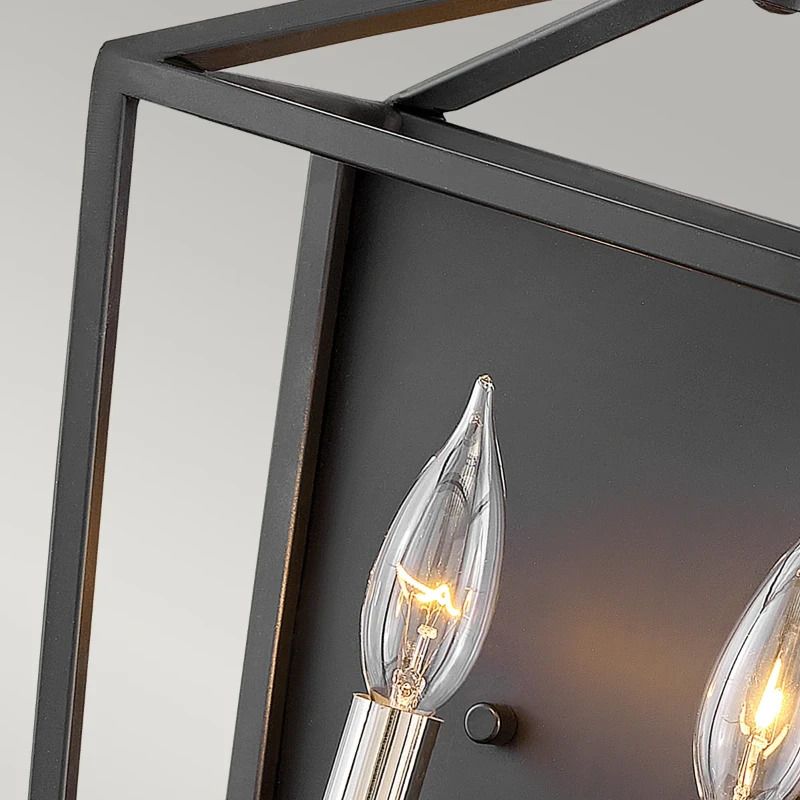 Hinkley LED Wandlamp Stinson | 2X E14 Max 60W | Black with Polished Nickel