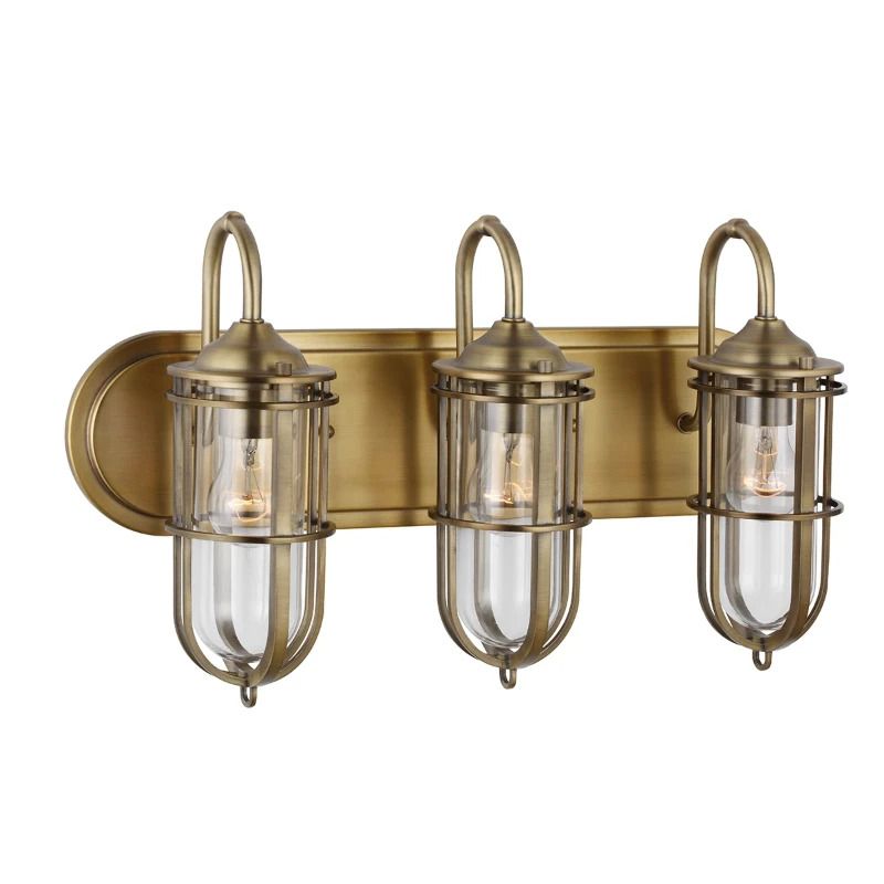 Feiss LED Wandlamp Urban Restoration | 3X E27 Max 60W | IP44 | Dark Antique Brass