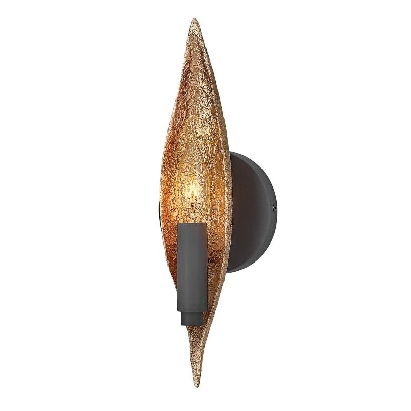 Hinkley LED Wandlamp Willow | 1X E14 Max 40W | Carbon Black with Deluxe Gold