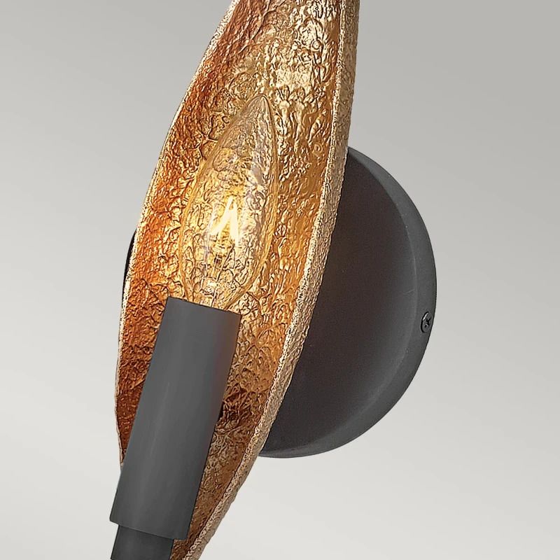 Hinkley LED Wandlamp Willow | 1X E14 Max 40W | Carbon Black with Deluxe Gold