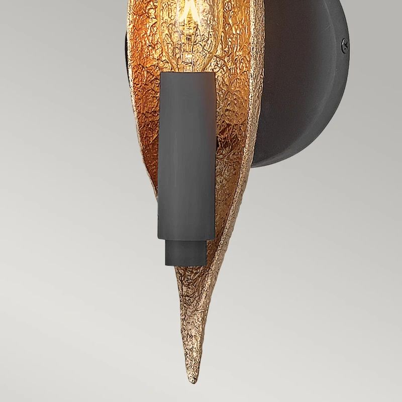 Hinkley LED Wandlamp Willow | 1X E14 Max 40W | Carbon Black with Deluxe Gold