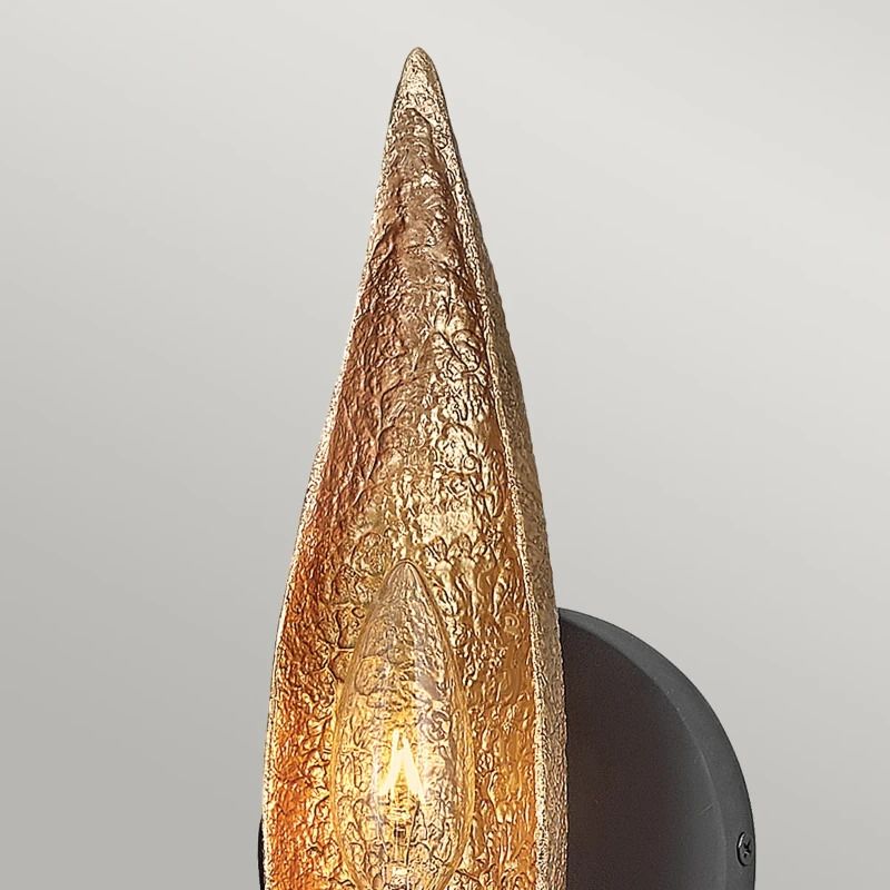 Hinkley LED Wandlamp Willow | 1X E14 Max 40W | Carbon Black with Deluxe Gold