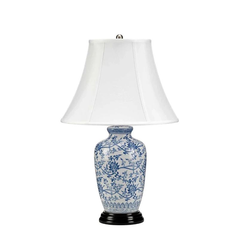 Elstead Lighting LED Tafellamp Blue Ginger Jar | 1X E27 Max 60W | Blue and White