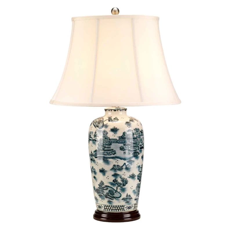 Elstead Lighting LED Tafellamp Blue Traditional | 1X E27 Max 60W | Blue and White