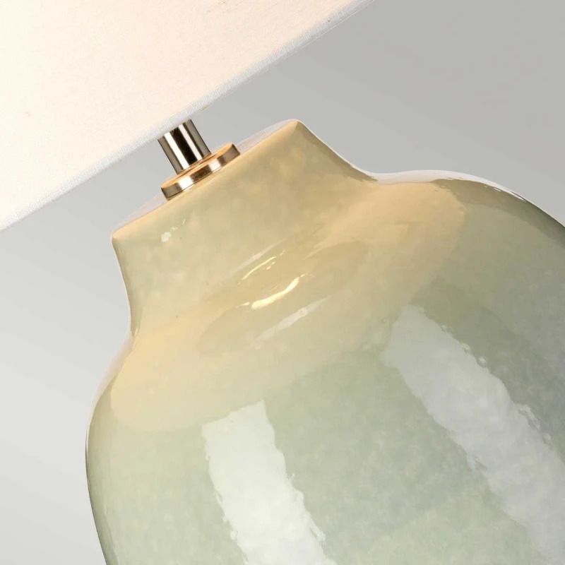 Elstead Lighting LED Tafellamp Chelsfield | 1X E27 Max 60W | Pale Green and White, White Shade.