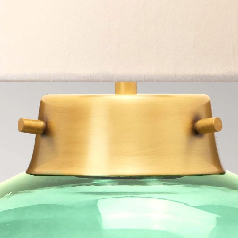Elstead Lighting LED Tafellamp Kara | 1X E27 Max 60W | Aged Brass - Dark Green Glass