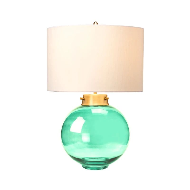 Elstead Lighting LED Tafellamp Kara | 1X E27 Max 60W | Aged Brass - Dark Green Glass
