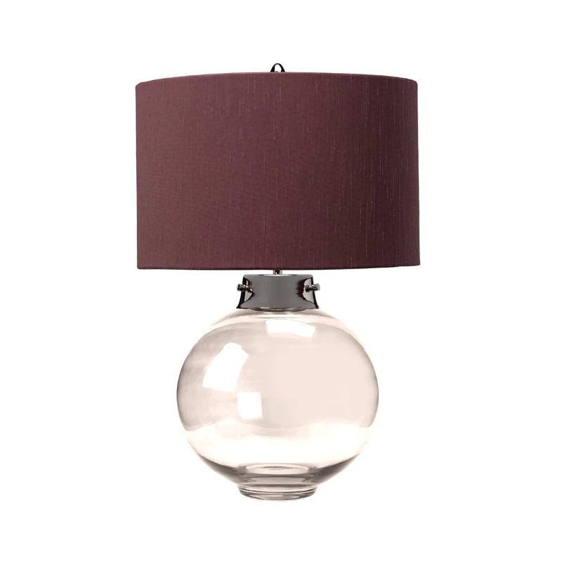 Elstead Lighting LED Tafellamp Kara | 1X E27 Max 60W | Polished Nickel - Smoke Glass