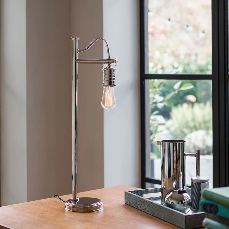 Elstead Lighting LED Tafellamp Douille | 1X E27 Max 60W | Polished Nickel