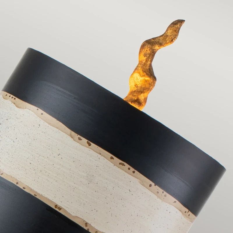 Flambeau LED Tafellamp Dominique | 1X E27 Max 60W | Gold Leaf, Black & Cream Stripes
