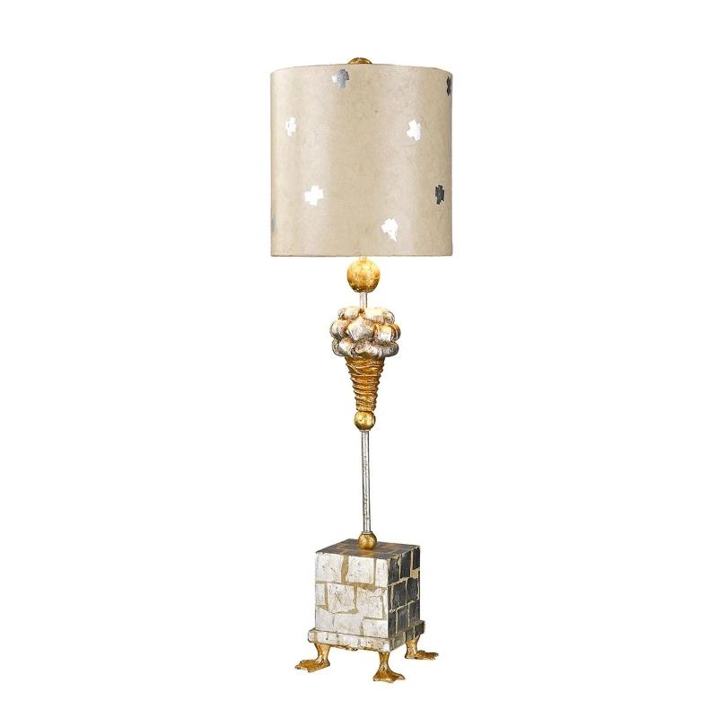 Flambeau LED Tafellamp Pompadour X | 1X E27 Max 60W | Cream and Silver Leaf