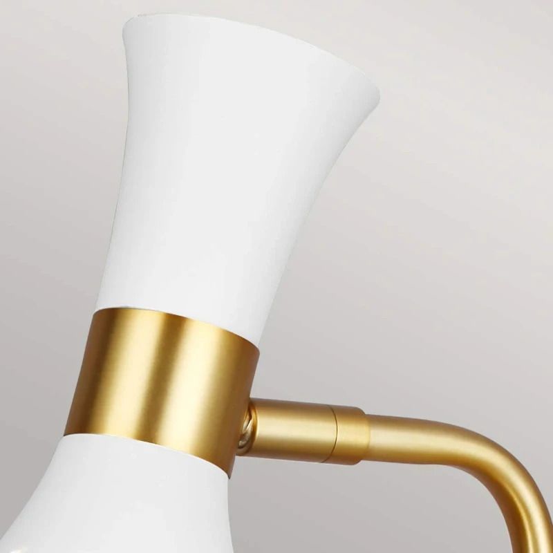 Feiss LED Tafellamp Joan | 1X E27 Max 60W | Matte White / Burnished Brass