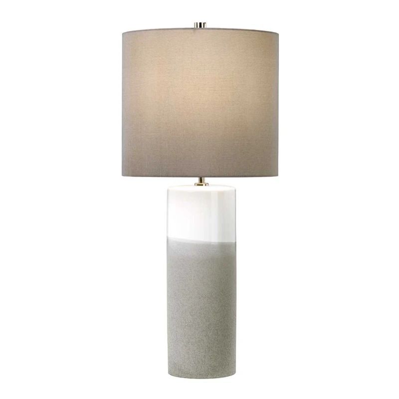 Elstead Lighting LED Tafellamp Fulwell | 1X E27 Max 60W | White Gloss and Matt Grey, Dark Grey Shade.