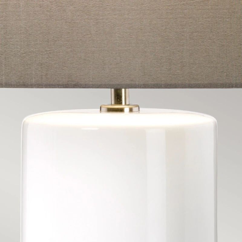 Elstead Lighting LED Tafellamp Fulwell | 1X E27 Max 60W | White Gloss and Matt Grey, Dark Grey Shade.