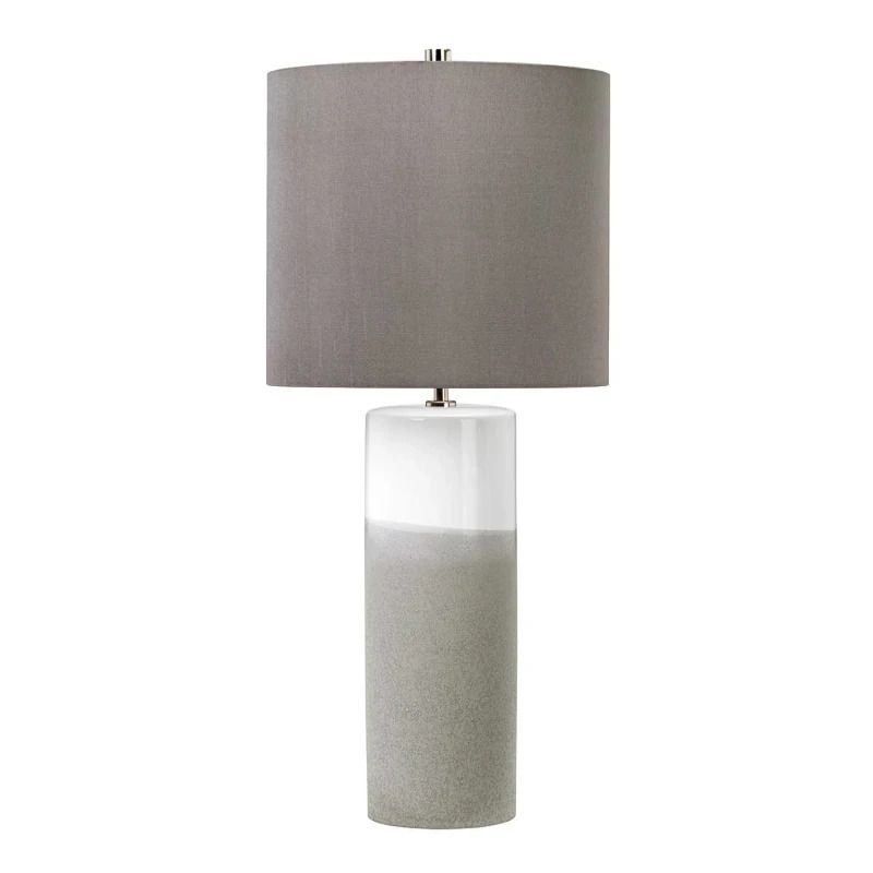 Elstead Lighting LED Tafellamp Fulwell | 1X E27 Max 60W | White Gloss and Matt Grey, Dark Grey Shade.