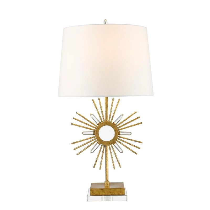 Gilded Nola LED Tafellamp Sun King | 1X E27 Max 60W | Distressed Gold, Cream Shade