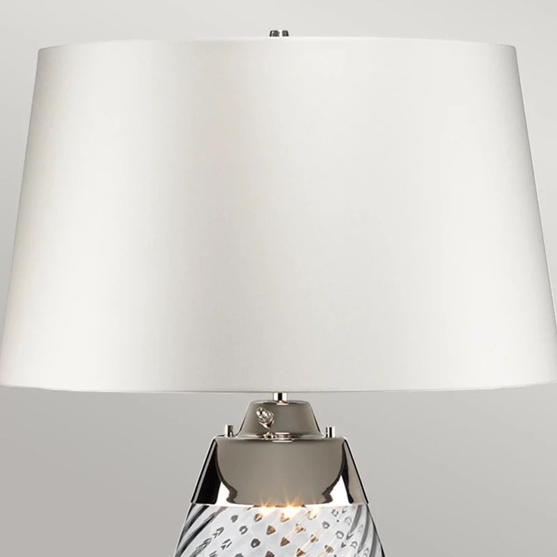 Elstead Lighting LED Tafellamp Lena - Blue | E27 60W 3000K 620Lm 830 | Blue-tinted Glass / Off-White Shade