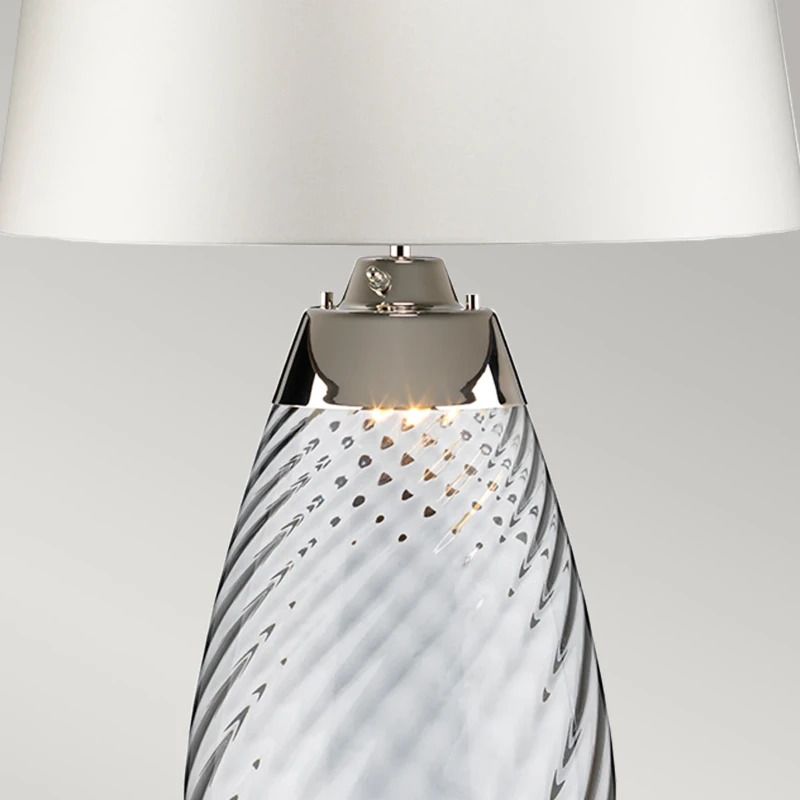 Elstead Lighting LED Tafellamp Lena - Blue | E27 60W 3000K 620Lm 830 | Blue-tinted Glass / Off-White Shade