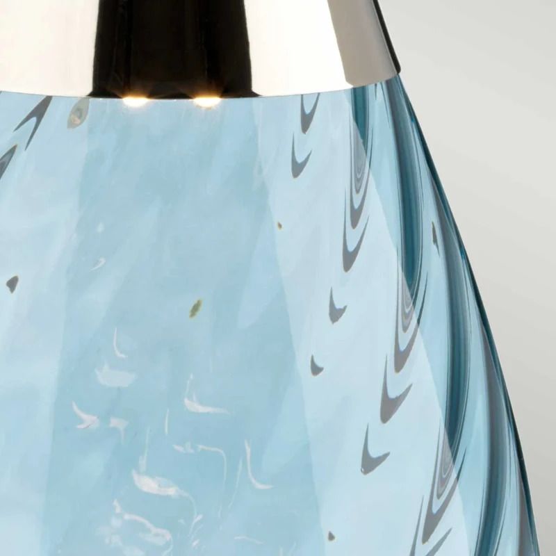 Elstead Lighting LED Tafellamp Lena - Blue | E27 60W 3000K 620Lm 830 | Blue-tinted Glass / Duck Egg Blue Shade
