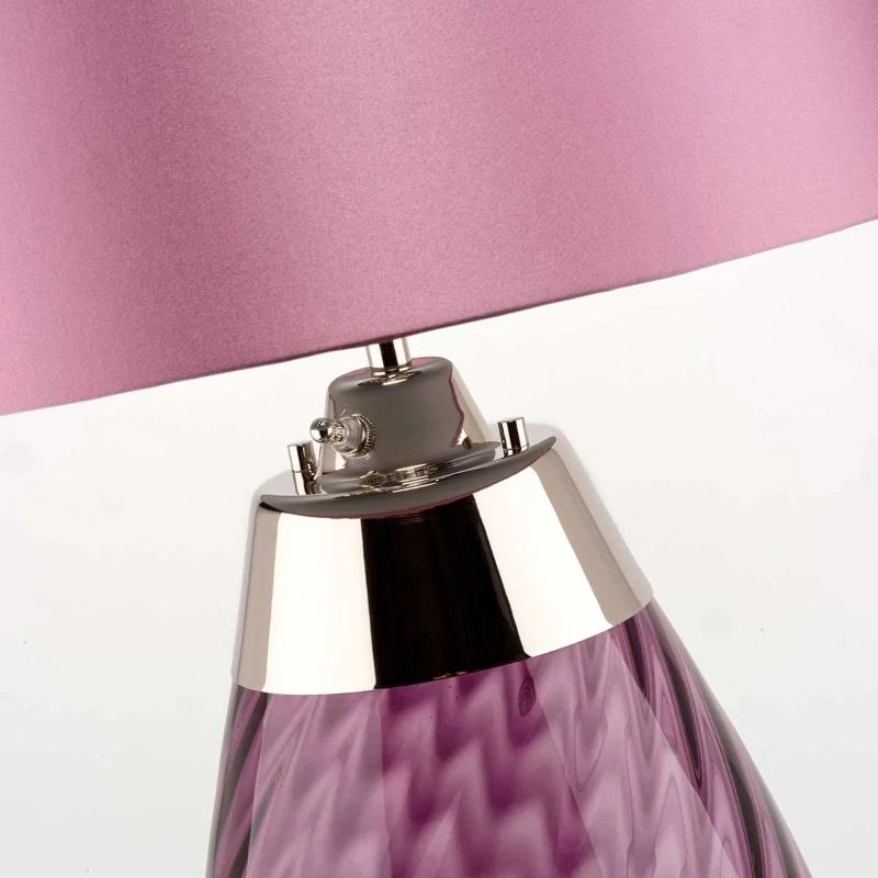 Elstead Lighting LED Tafellamp Lena - Plum | E27 60W 3000K 620Lm 830 | Plum-tinted Glass / Heather Shade