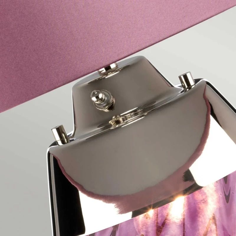 Elstead Lighting LED Tafellamp Lena - Plum | E27 60W 3000K 620Lm 830 | Plum-tinted Glass / Heather Shade