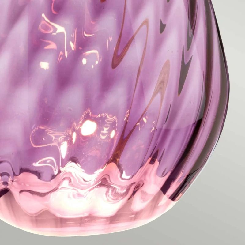 Elstead Lighting LED Tafellamp Lena - Plum | E27 60W 3000K 620Lm 830 | Plum-tinted Glass / Heather Shade