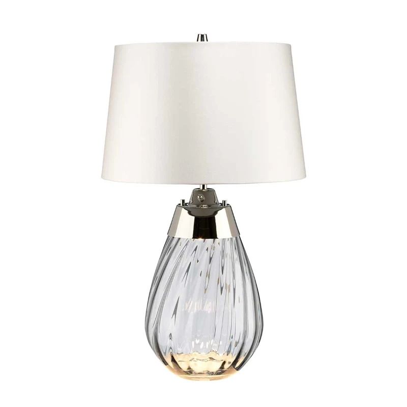 Elstead Lighting LED Tafellamp Lena - Smoke | E27 60W 3000K 620Lm 830 | Smoke-tinted Glass / Off-White Shade