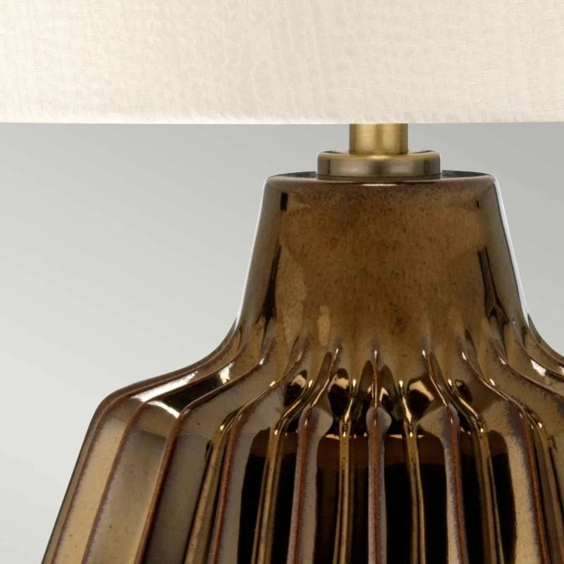 Elstead Lighting LED Tafellamp Newham | 1X E27 Max 60W | Bronze Ceramic / Pearl shade