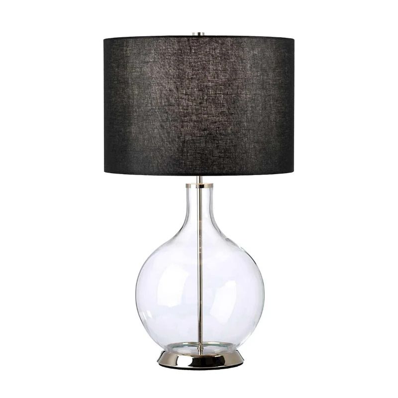 Elstead Lighting LED Tafellamp Orb | 1X E27 Max 60W | Polished Nickel with Black Shade