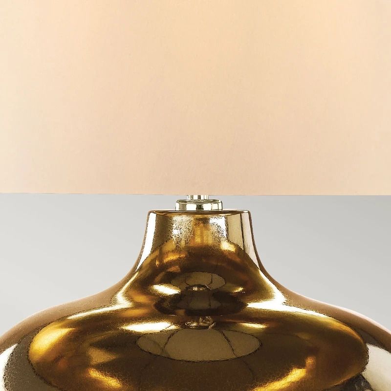 Elstead Lighting LED Tafellamp Ottoman | 1X E27 Max 60W | Bronze Metalic, Ivory Shade