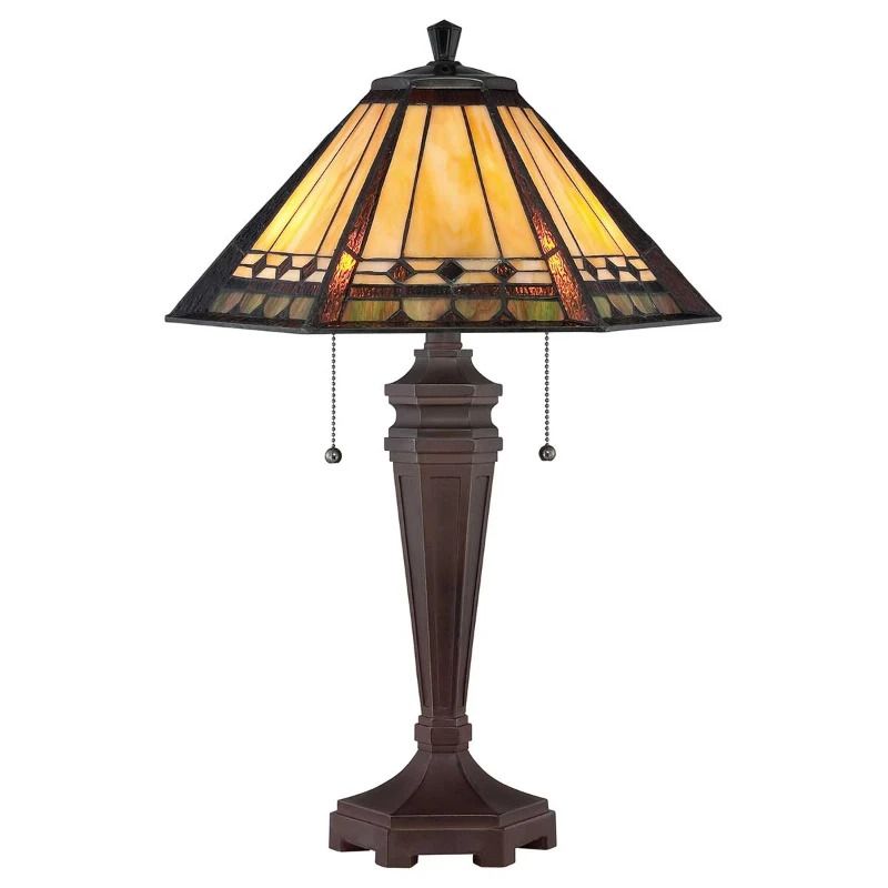 Quoizel Tiffany LED Tafellamp Arden | 2X E27 Max 60W | Bronze Patina