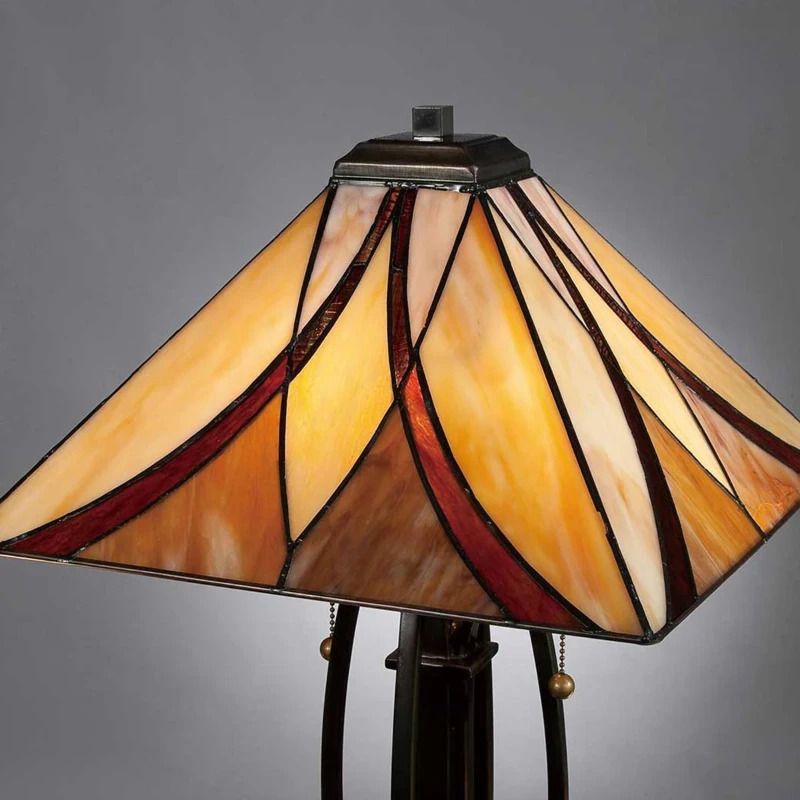Quoizel Tiffany LED Tafellamp Asheville | 2X E27 Max 60W | Valiant Bronze