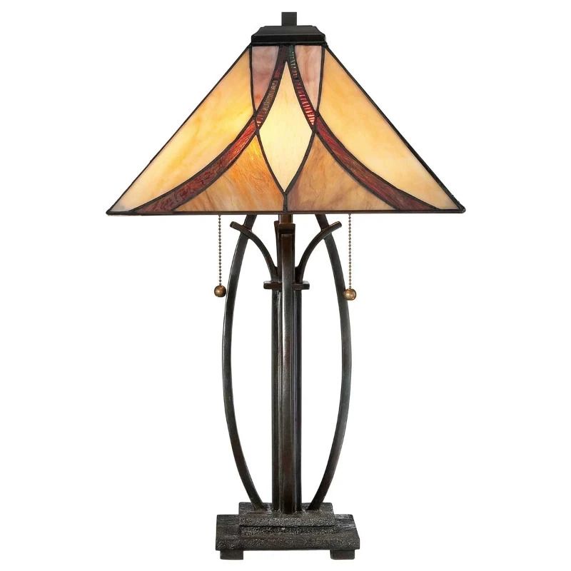 Quoizel Tiffany LED Tafellamp Asheville | 2X E27 Max 60W | Valiant Bronze