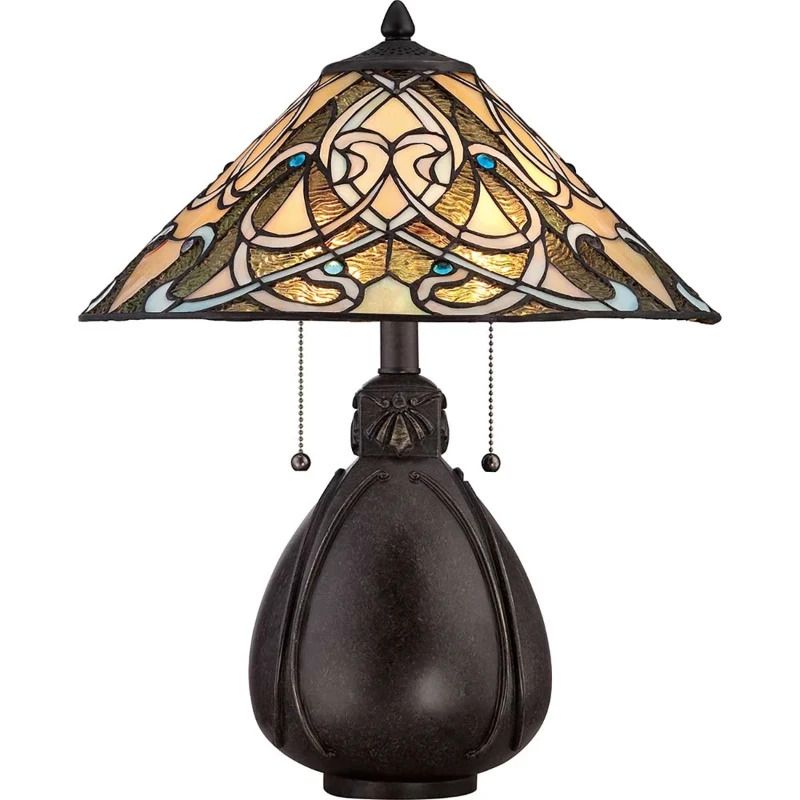 Quoizel Tiffany LED Tafellamp India | 2X E27 Max 60W | Imperial Bronze