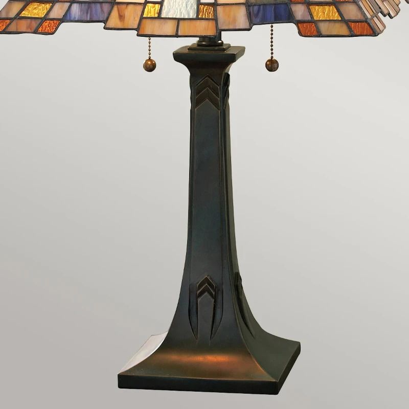 Quoizel Tiffany LED Tafellamp Inglenook | 2X E27 Max 60W | Valiant Bronze