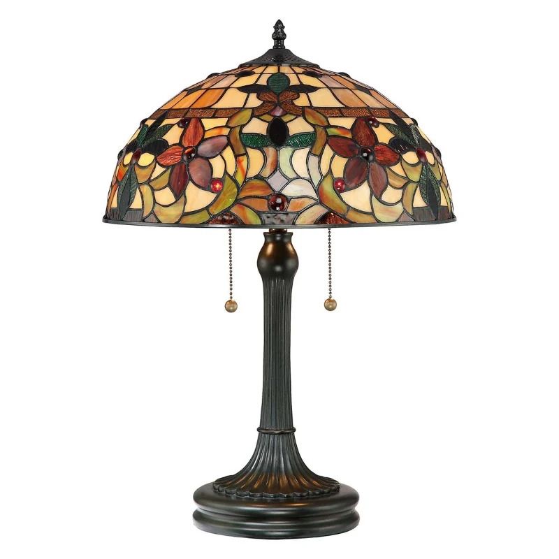 Quoizel Tiffany LED Tafellamp Kami | 2X E27 Max 60W | Vintage Bronze